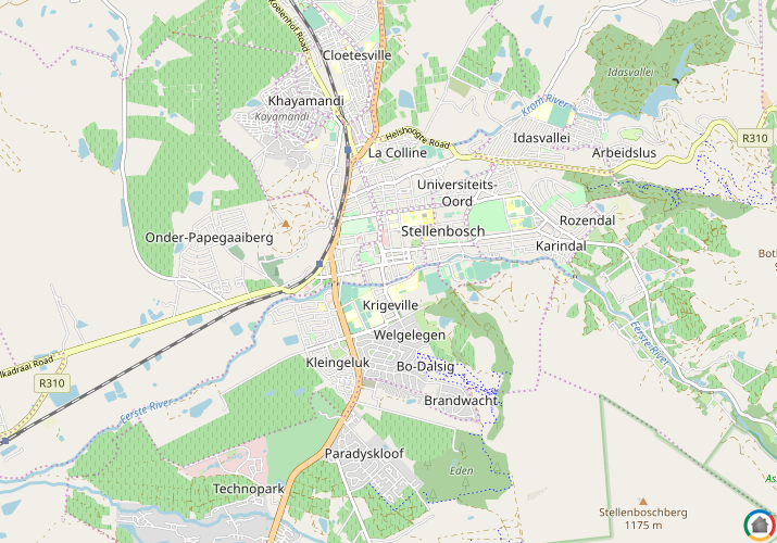 Map location of Stellenbosch